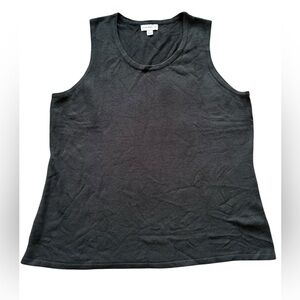 XL Susan Graver Black Liquid Knit Sleeveless Scoop Neck Top